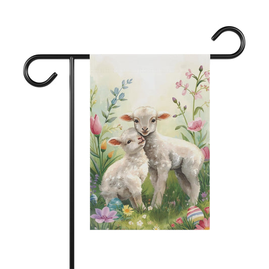 Spring Lambs Easter Garden and House Flag Decor Flags