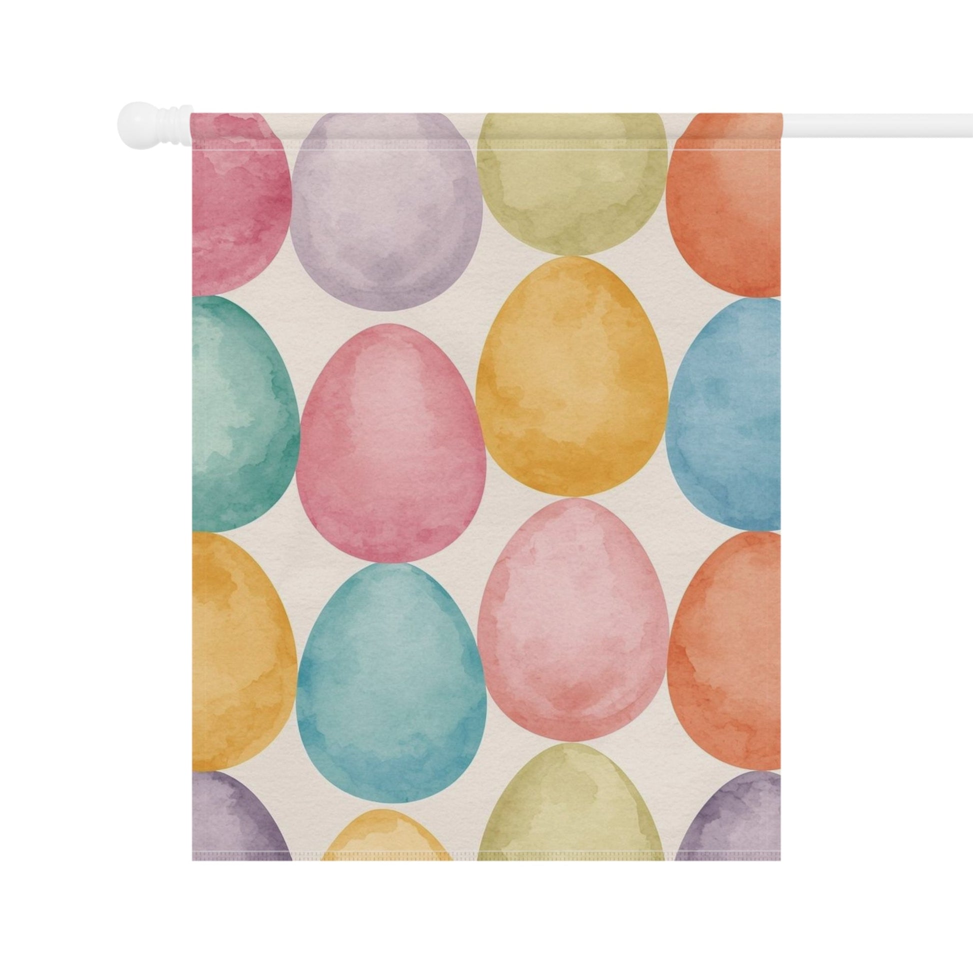 Watercolor Easter Eggs Garden and House Flag Decor Flags