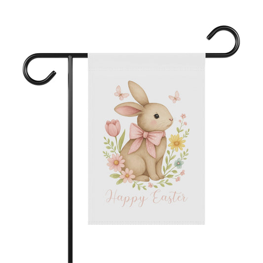 Easter Bunny Floral Garden and House Flag Decor Flags