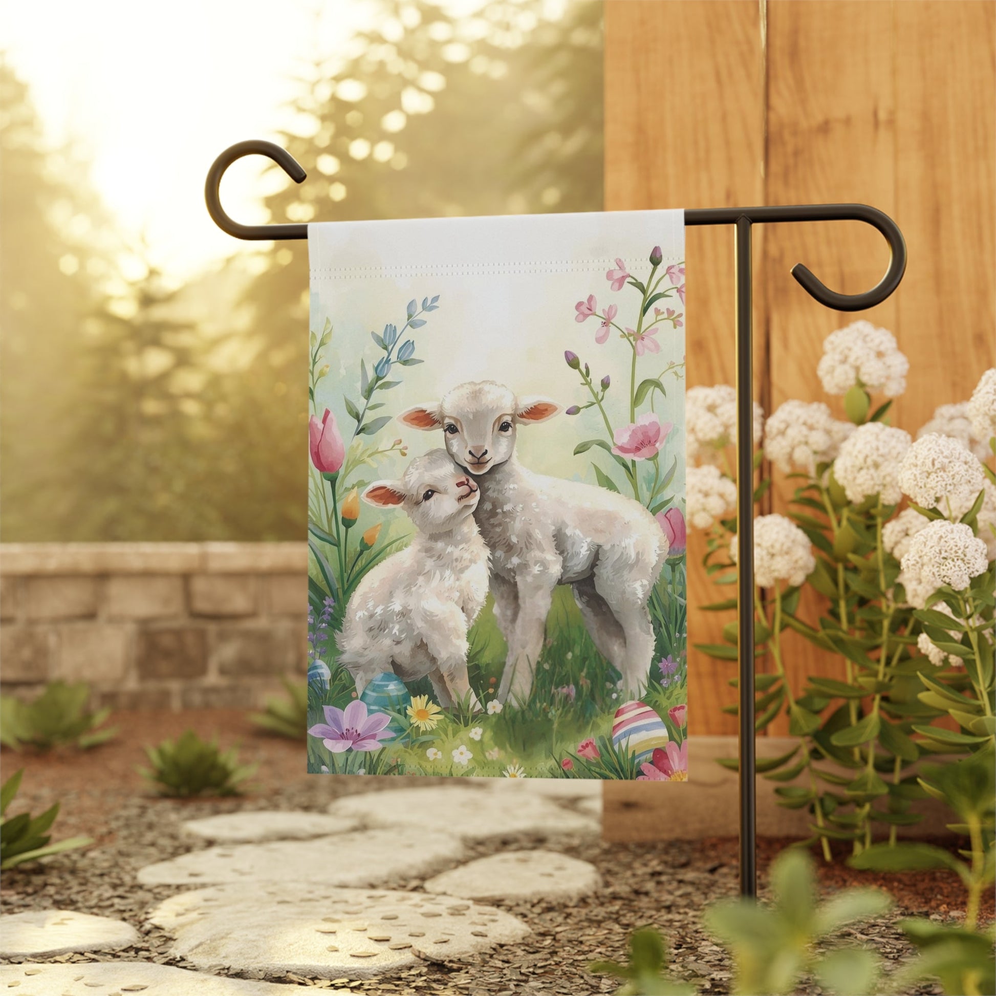 Spring Lambs Easter Garden and House Flag Decor Flags