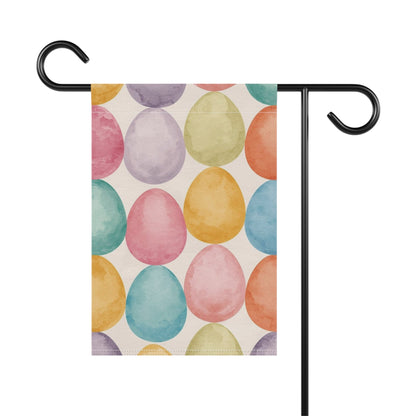 Watercolor Easter Eggs Garden and House Flag Decor Flags
