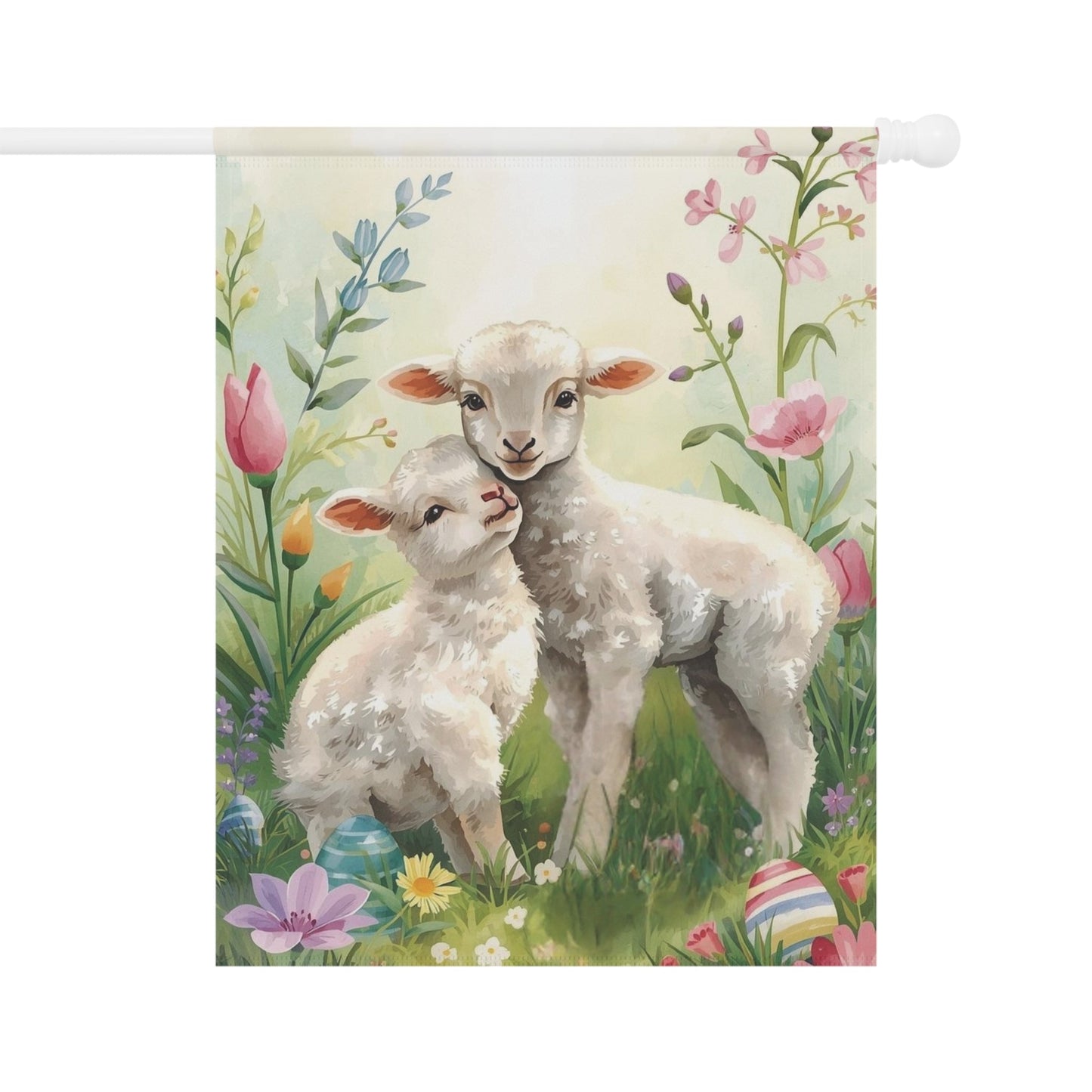 Spring Lambs Easter Garden and House Flag Decor Flags