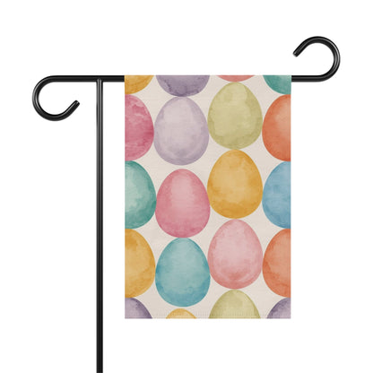Watercolor Easter Eggs Garden and House Flag Decor Flags